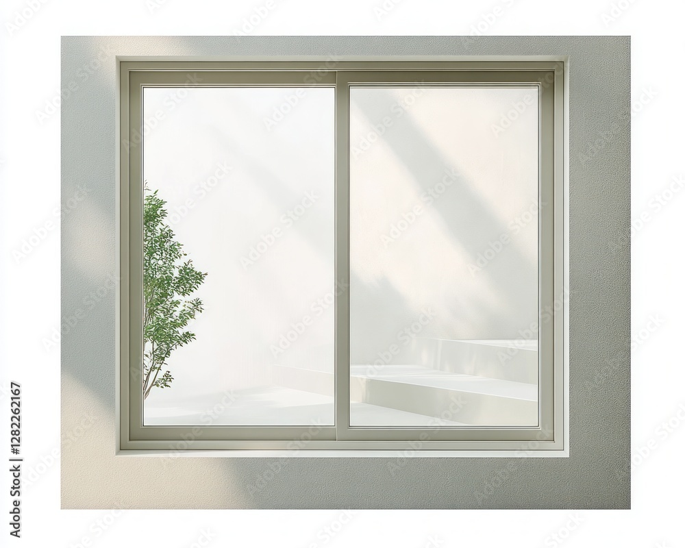 Poster minimalist architectural sliding window clean lines natural light modern design