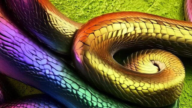 Colorful Snake Scales Texture and Pattern