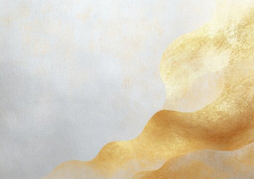 Elegant Gold Patterns on White Textured Paper for Minimalist Background Design