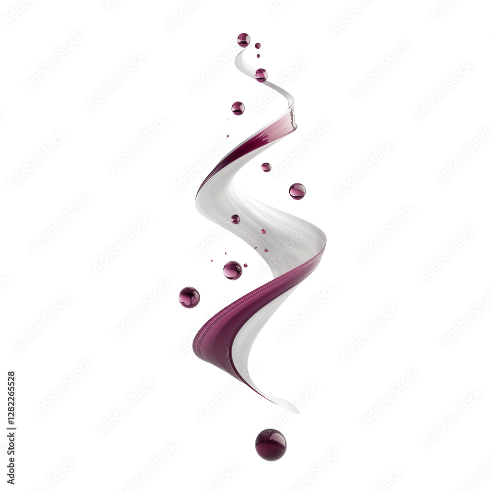 Leinwandbilder elegant swirl of white and purple liquid with bubbles, creating dynamic and artistic visual. this de