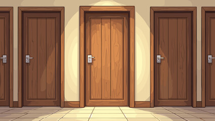 Rustic Wooden Locker Fronts in Apartment Building Hallway or Foyer Interior