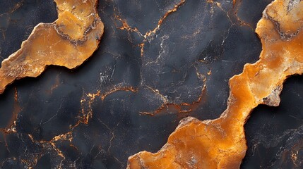 Obraz premium Stunning abstract image showcasing a luxurious black and gold marble texture. Perfect for design projects. Abstract Black and Gold Marble Texture: A Luxurious and Elegant Design