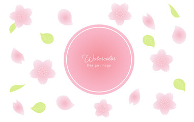 Spring cherry blossoms in full bloom, soft and cute frame background material, flowers, new life, New Year's card material, New Year, March, April, vector white background for kindergarten admission