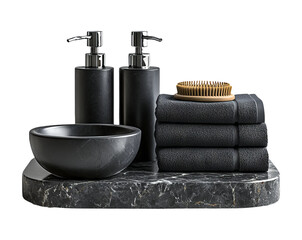 Stylish Bathroom Accessories on Marble Tray