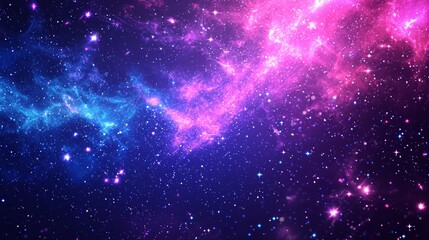 Colorful Cosmic Background with Stars and Nebula in Space