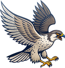 Fototapeta premium falcon logo mascot design on white