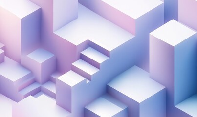 A white and blue building made of blocks