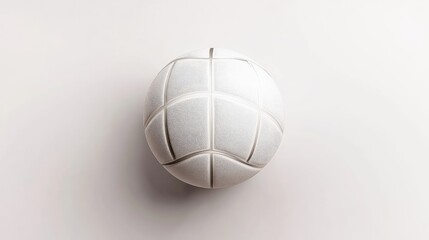 Minimalistic white volleyball, sports concept design, blank canvas for custom branding, centered on white.