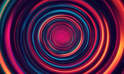 A colorful, swirling circle with a blue center