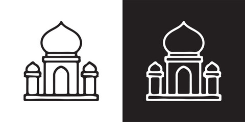 Mosque. Simple Mosque Icon. Minimalist Mosque Icon. Illustration of a Simple Mosque. Mosque in Vector Icon.