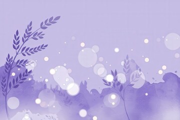 Watercolor Abstract Foliage Illustration Bokeh Effects Light Purple Background - Spring Nature Elements Digital Content, Promotions, Home Decor