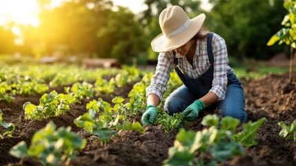 Gardening techniques for sustainable farming community garden image outdoor close-up eco-friendly practices