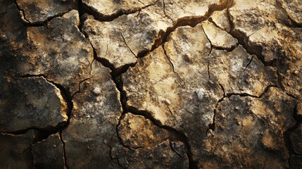 Dried cracked earth surface texture.