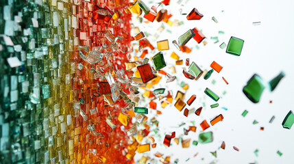 Abstract background with colorful pieces of glass