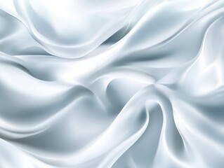 Obraz premium Abstract White Fabric With Soft Folds and Highlights in a Smooth Wave Pattern