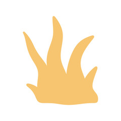 simple flat yellow grass illustration. Hand drawn flat style bush 