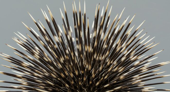 Close-up of Porcupine Quills Showing Sharp Spines and Natural Patterns