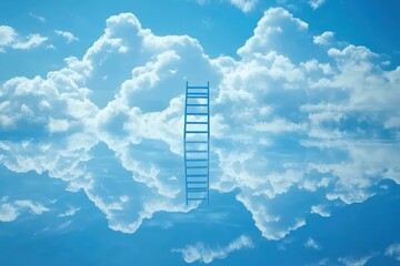 Ladder to Heaven Reaching for goals amidst fluffy clouds