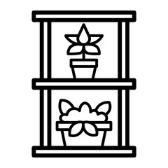 flower shelf Line Icon