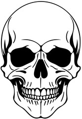 skull silhouette on a white background