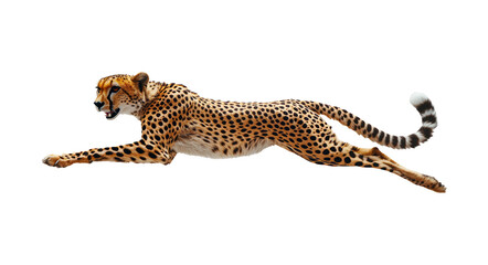 Cheetah in Motion on Transparent Background