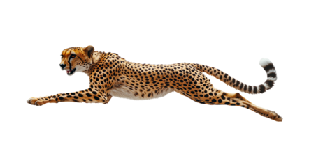 Cheetah in Motion on Transparent Background