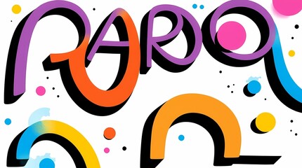 Fototapeta premium A vibrant graphic design on a white background showcasing a playful color palette and dynamic composition.