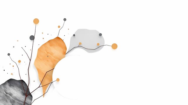 An abstract graphic set against a pure white background, characterized by organic shapes and textures, conveying a feeling of serenity.