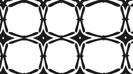 Naklejka premium Geometric graphic design on a pure white background, using a repeating motif in high contrast black and white, creating an optical illusion effect, bold and striking.