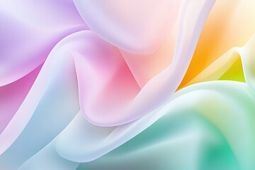 Colorful abstract background with pastel shapes and curves, soft gradients light blue, green, purple, pink, orange palette, smooth gradient Generative AI