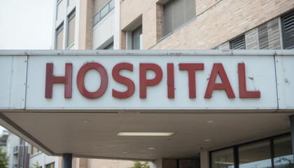 Plain hospital sign with no text, ideal for medical facility branding and healthcare marketing visuals