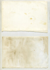 Set of old paper. Retro photo paper texture isolated for design. Recycle vintage paper background.