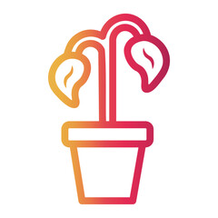 dried leaf Line Gradient Icon