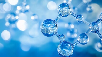 Close Up Image Shows Molecular Structure With Blurred Background