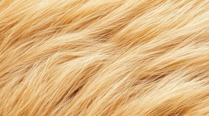 Fototapeta premium Soft golden fur texture with flowing strands and gentle waves creating a warm and inviting appearance perfect for animal themes and cozy concepts
