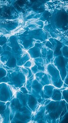 Blue Water Surface with Light Refractions