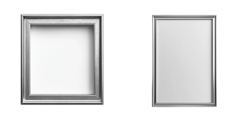 Empty Picture Frames in Silver Color for Art Display and Decor