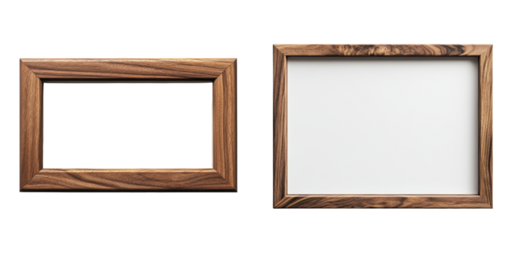 Vintage Wooden Picture Frames Empty Space for Custom Art Display