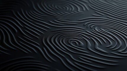 Elegant black texture with intricate wave patterns creating a visually striking surface ideal for backgrounds and design projects, copy space available, texture concept
