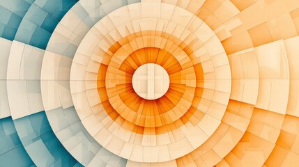 Naklejka premium Abstract Geometric Pattern with Circular Shapes in Blue and Orange Tones for Modern Design Projects