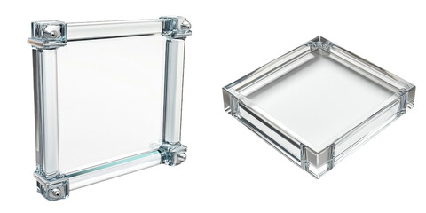 Clear Glass Box with Unique Edges and Modern Design Elements
