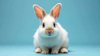 Obraz premium Adorable Fluffy Easter Bunny in a Festive Atmosphere with Soft Lighting and Realistic Details