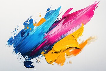 A clean white canvas with a brushstroke of bright color, symbolizing creativity and fresh starts.