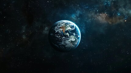 A planet in the middle of the night sky