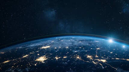 Obraz premium The Earth is lit up by the stars