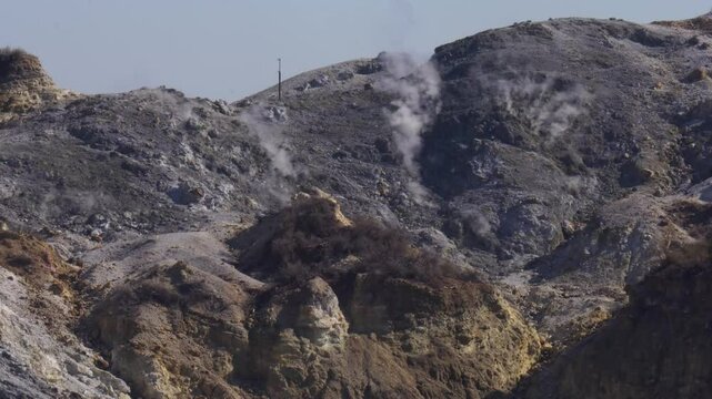 Amazing view on Solfatara fumaroles