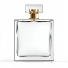 Elegant Clear Glass Perfume Bottle with Golden Cap Design