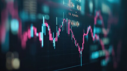 Stock market trend graph flat design side view economic analysis theme water color complementary color scheme. -