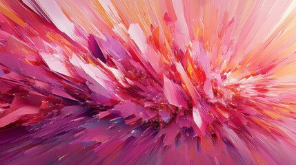 Obraz premium Abstract Explosion of Pink Purple and Orange in a Modern Digital Style Art