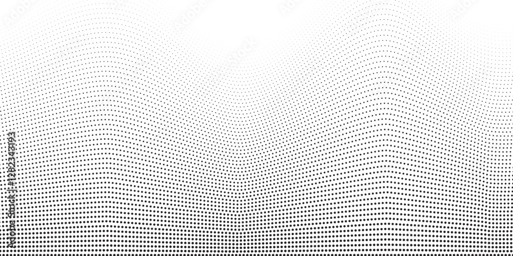 Sticker wave 3d. wave of particles. futuristic point wave. design for poster.